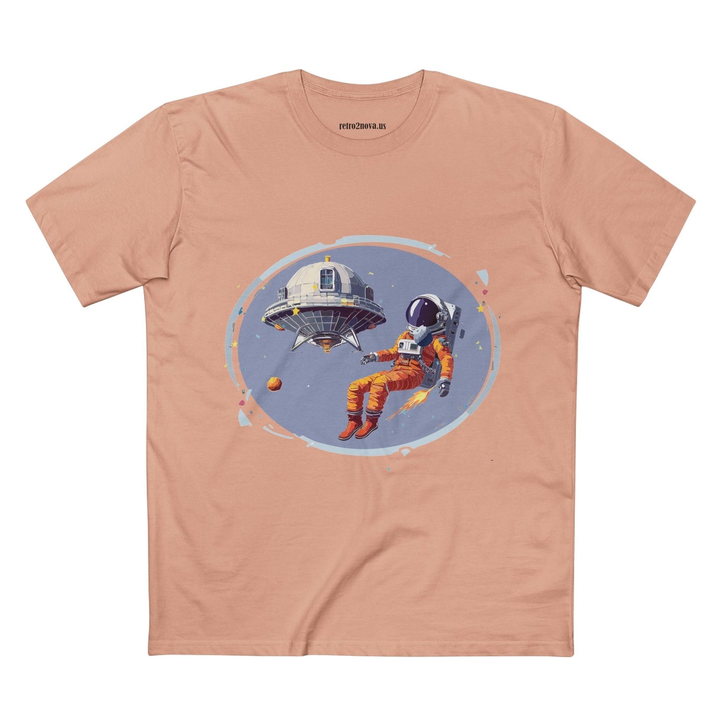 Cosmos Astronaut Shirt For Unisex Premium Cotton Tee With Original Art Design Retro2Nova