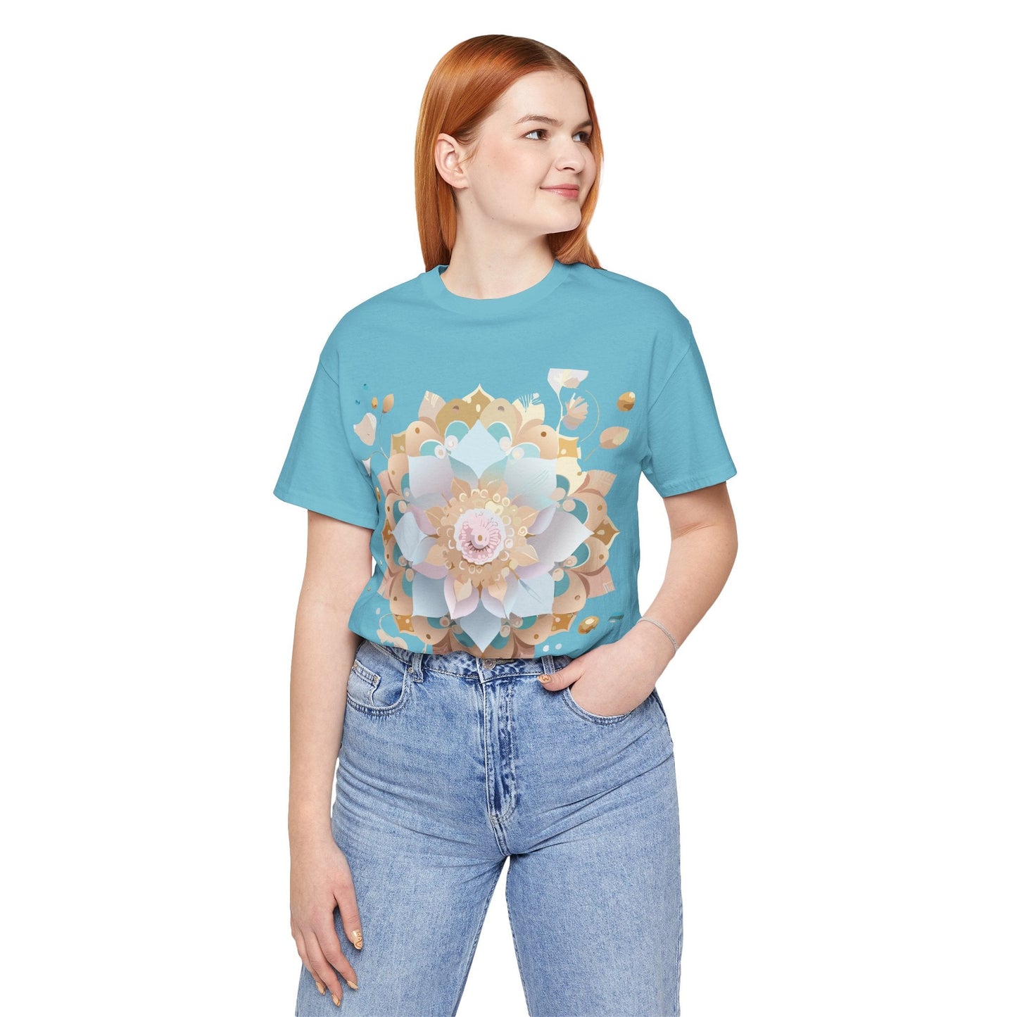 Mandala Graphic Unisex 100 Cotton Vintage Floral Artwork Tee 9