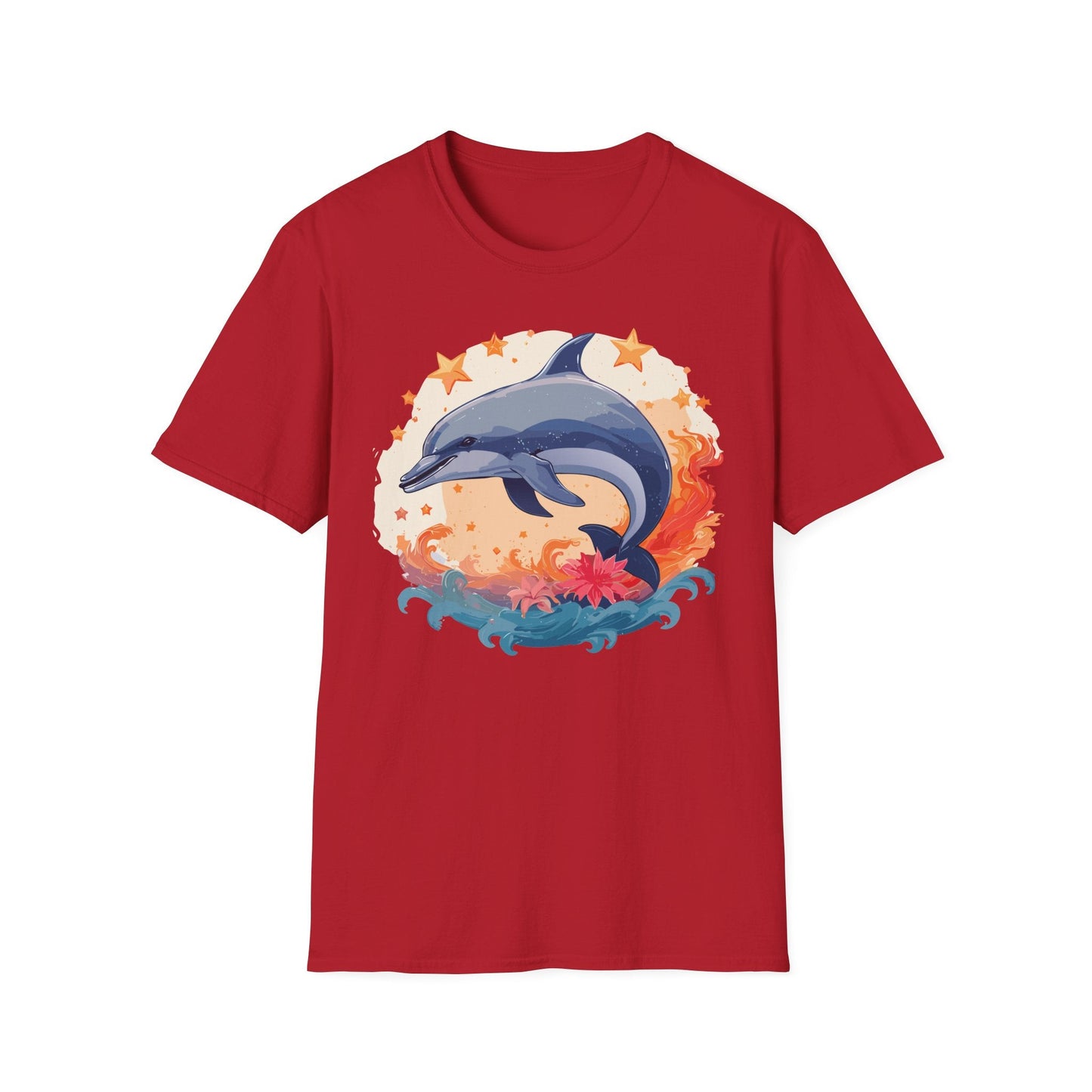 Dolphin Shirt Unisex Tee Gildan Softstyle 64000 100 Percent Ring Spun Cotton Comfort Wear