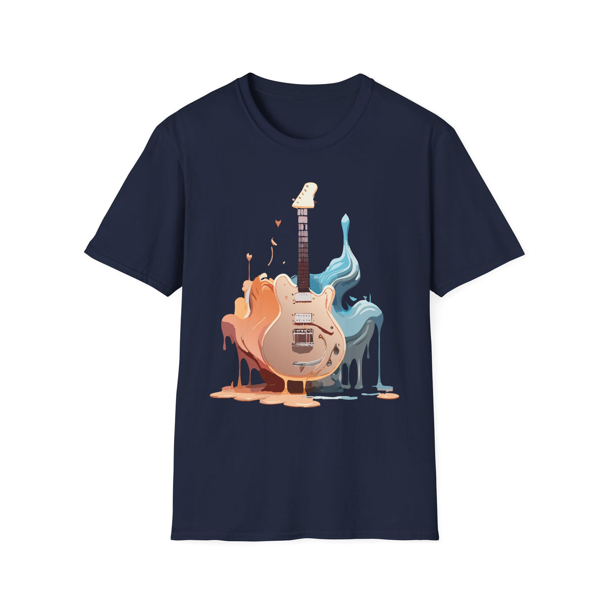 Liquid Paint Electric Guitar T-Shirt | Music Art, Colorful Guitar Tee