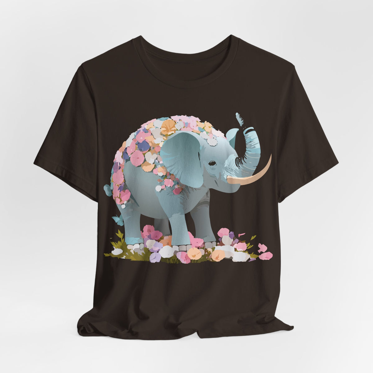 Elephant Graphic Unisex Cotton Bella+Canvas Tee with Art Animal Design d18