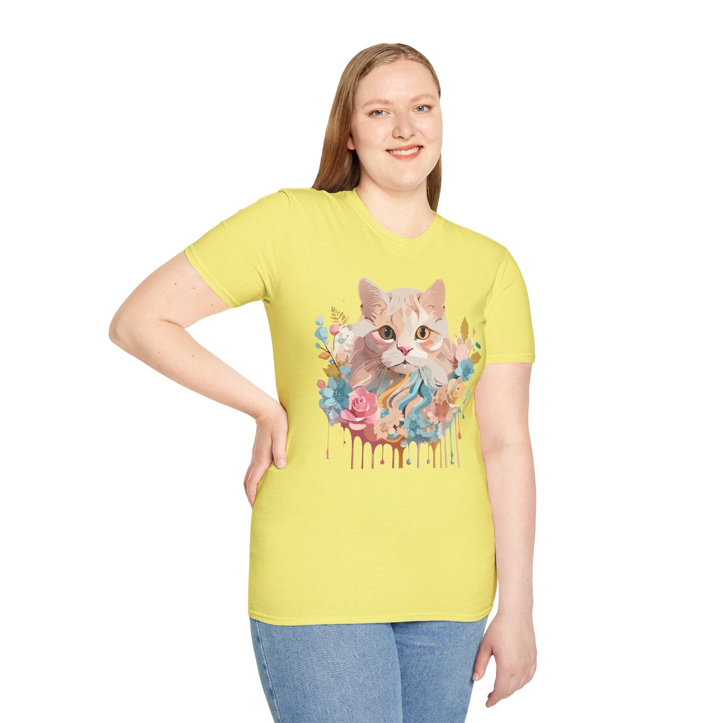 Unisex Cat Shirt Kitten Tee Cat Lover Tee Softstyle 64000 Gildan