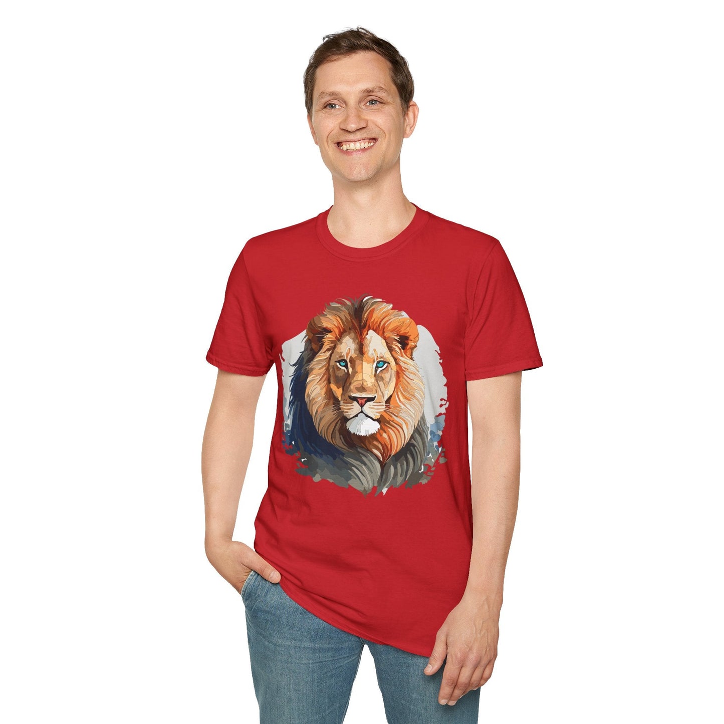 Lion Shirt Unisex Animal Tee Gildan Softstyle 64000 100 Percent Ring Spun Cotton