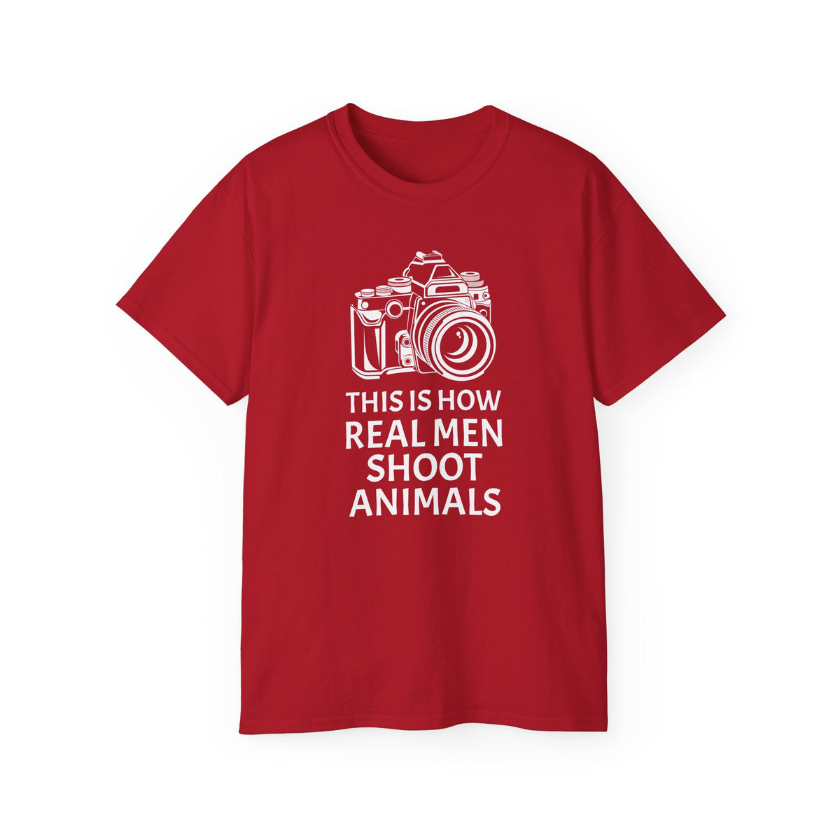 Camera Graphic This Is How Real Men Shoot Animals Tee | Photography Shirt, Photo Lover