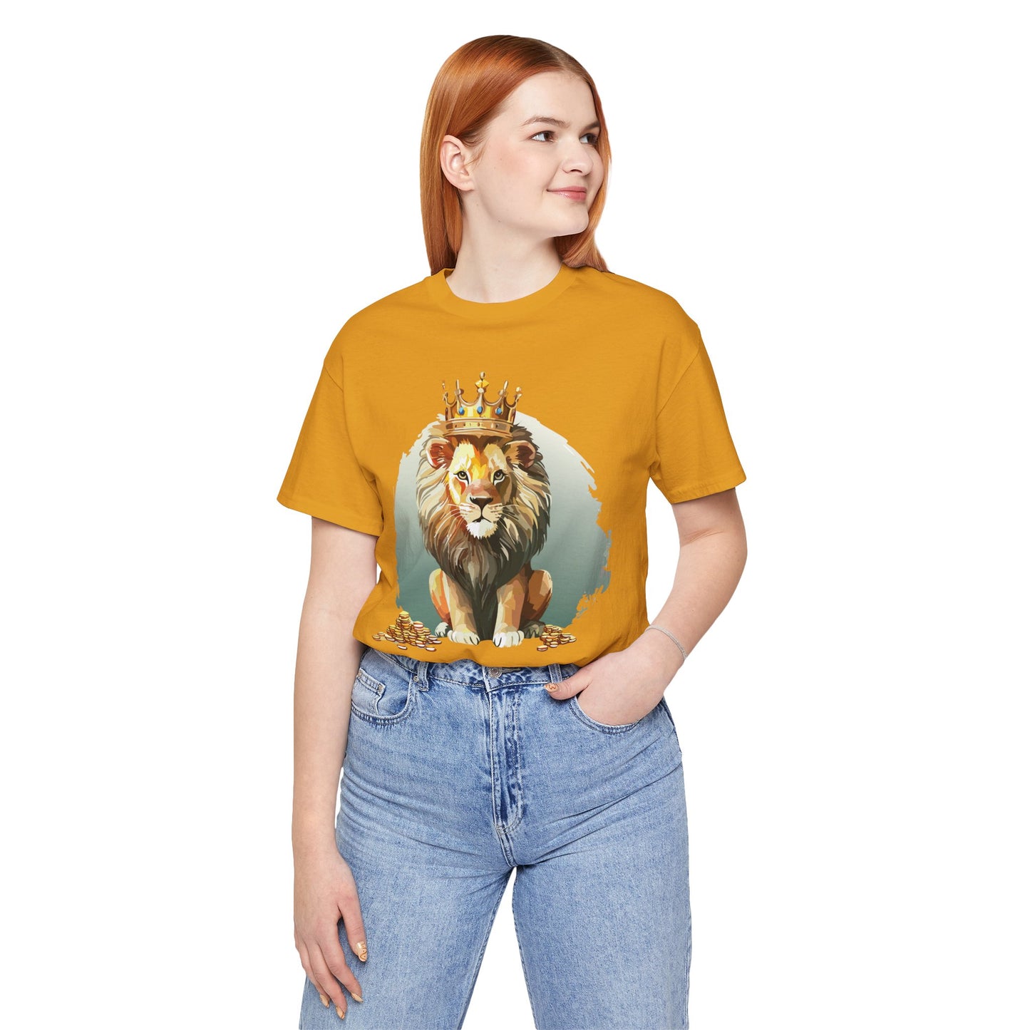 Regal Lion Short Sleeve Tee, Animal Shirt, Lion Tee, Unisex Top, Birthday Gift, Shirt with Animal design
