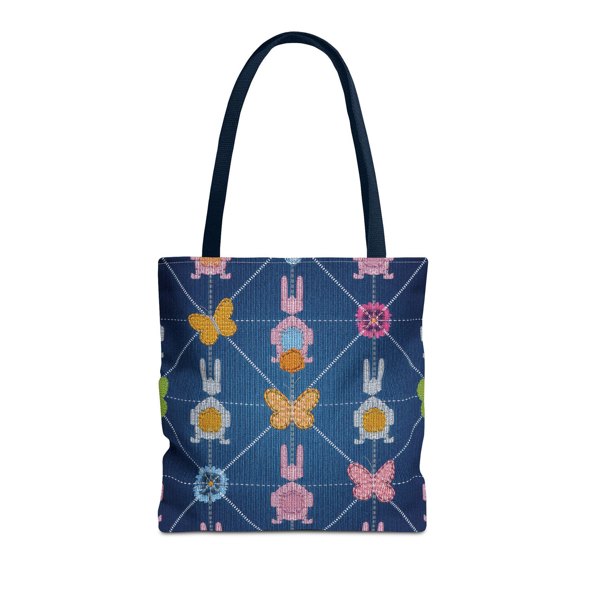 Easter Graphic Design Denim Fabric Imitation Print Unisex Canvas Bag Poly Spun 3 Sizes Tote Bag 204-12