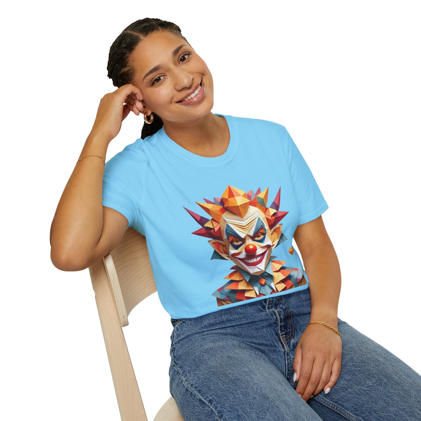 Unisex Clown Shirt With Funny Man Scary Man Circus Theme Tee Gildan Softstyle 64000