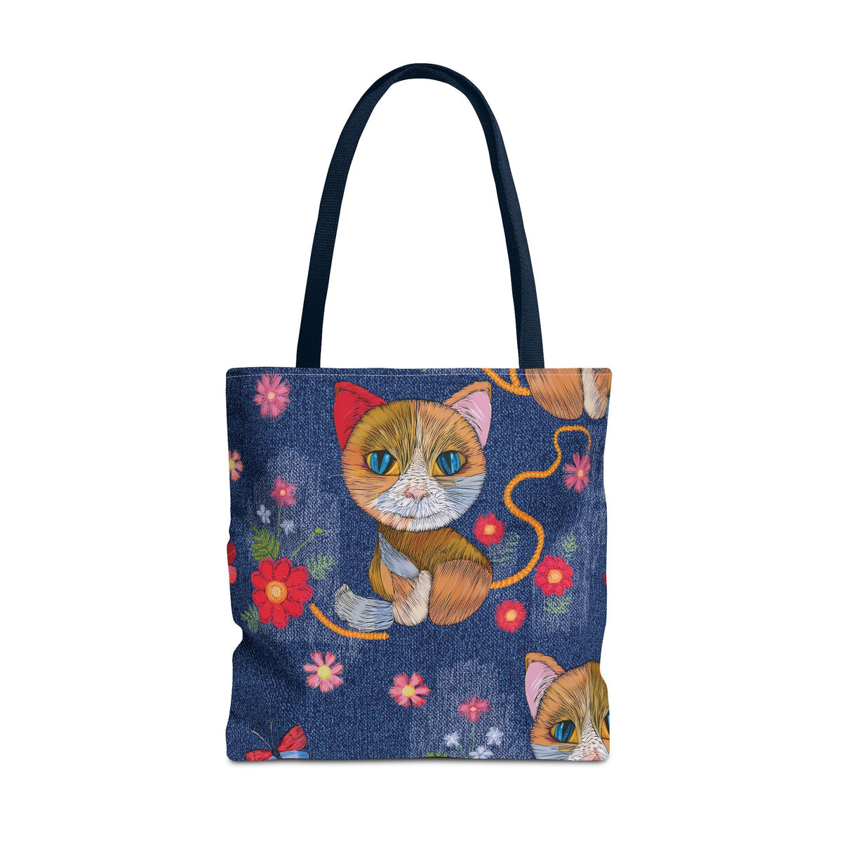 Denim Fabric Imitation Print Unisex Canvas Bag Poly Spun 3 Sizes Tote Bag 190-12