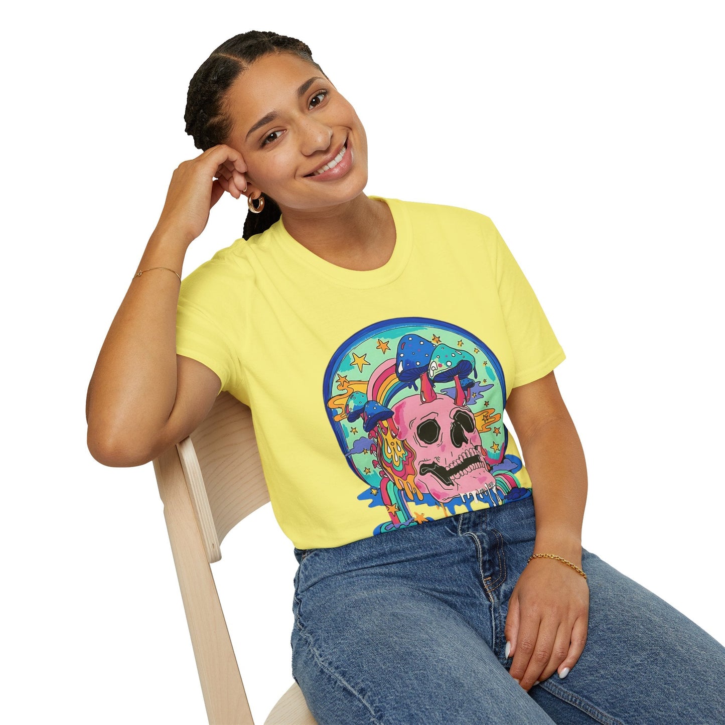 Skull Graphic Tee Unisex Gildan Softstyle 64000 100 Cotton Short Sleeve Shirt Art Design