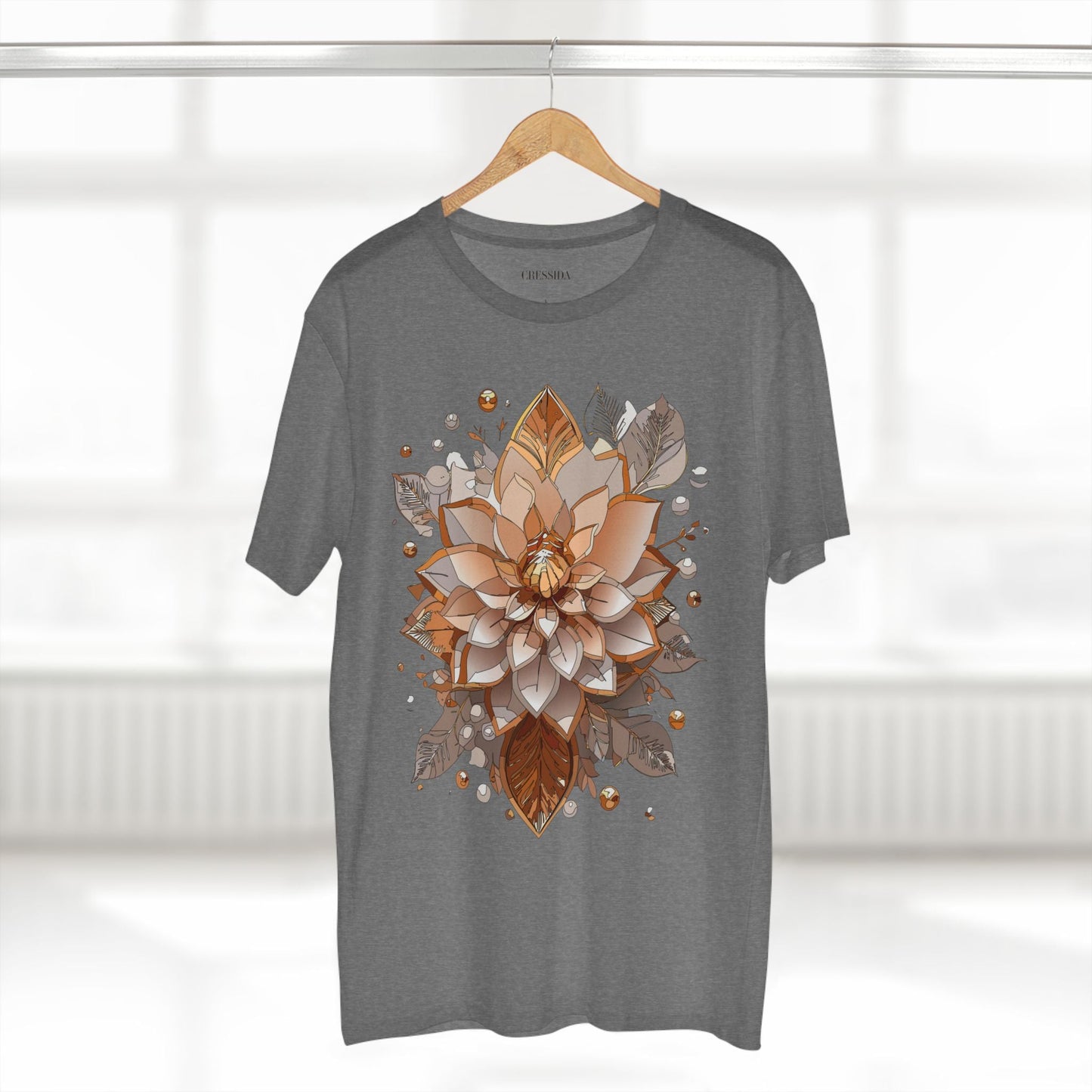 Floral Graphic T-Shirt Unisex 100 Cotton Art Design with Antique Flowers Tee 4
