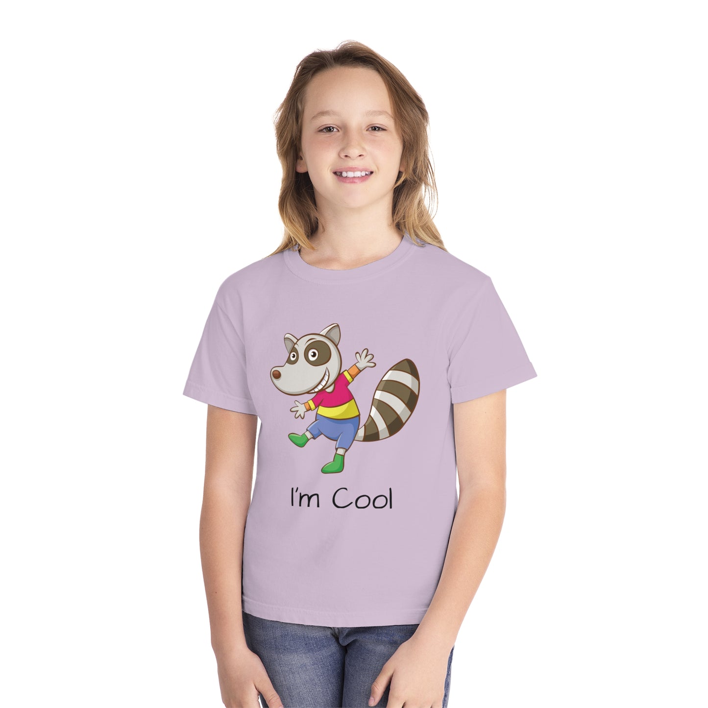 Youth Tee Shirt with Cool Raccoon