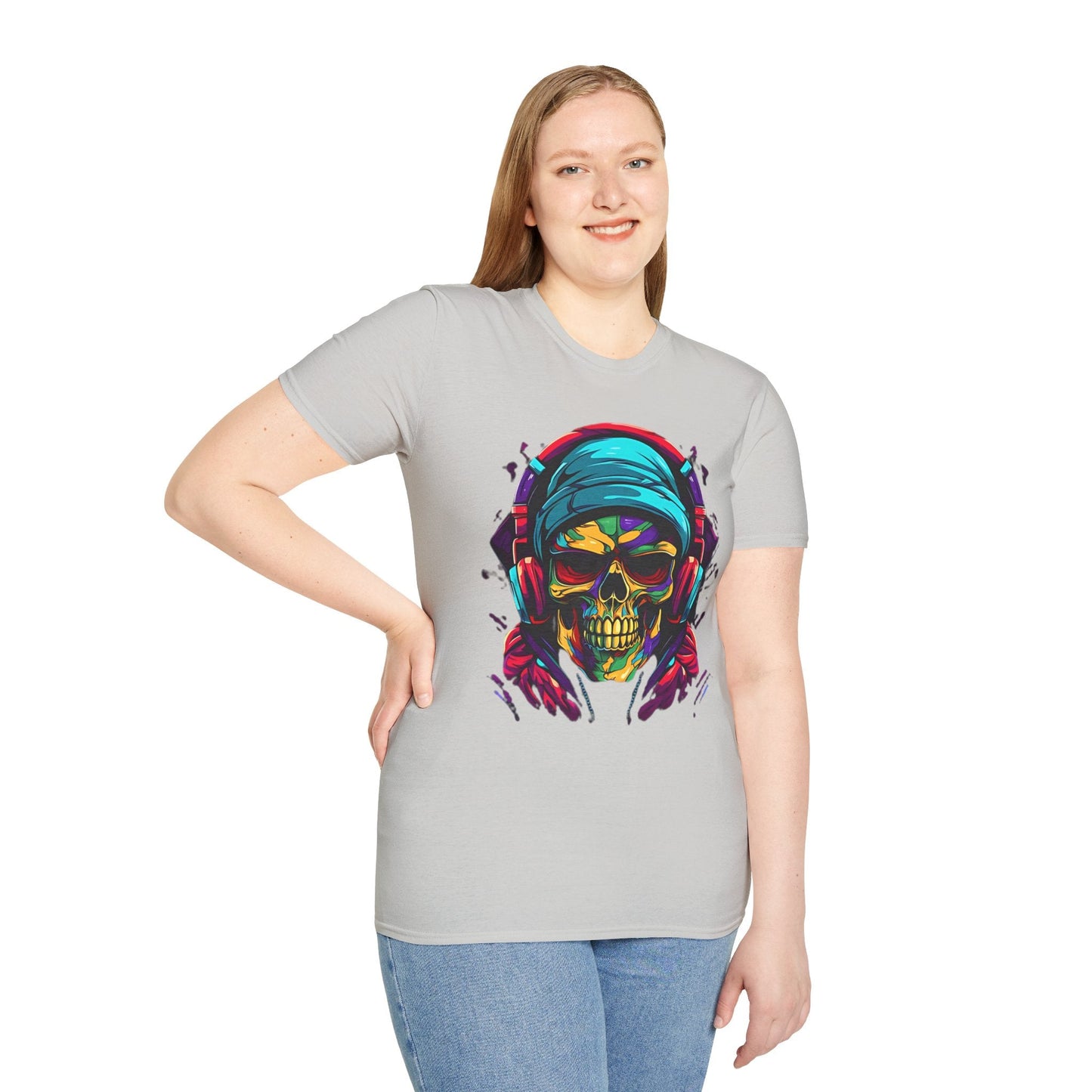 Skull T Shirt Unisex Skeleton Design Gildan Softstyle Cotton Tee for Men Women Durable