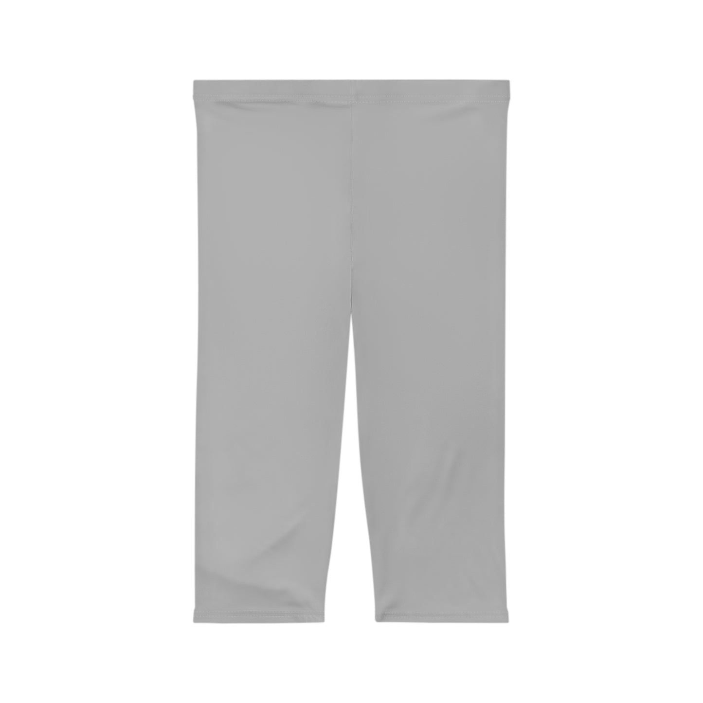 Silver 2 Capri Leggings Women's Poly Span Solid Color Casual Stretch Short Pants