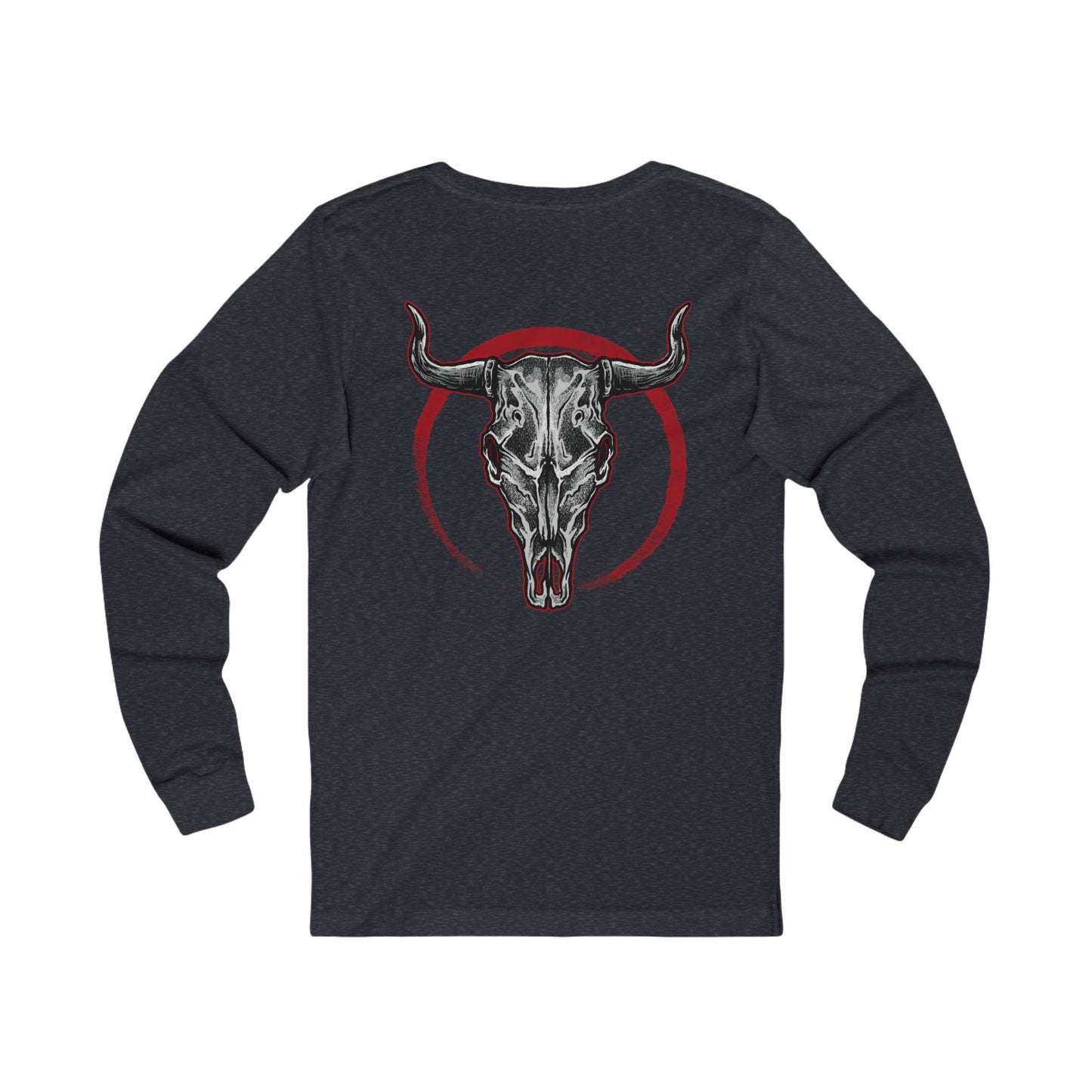 Biker Rally Unisex Bull Long Sleeve Tee, Bull Jersey Shirt, Biker Rally T-Shirts, Rodeo Art Design Tees Austin Texas T-Shirts