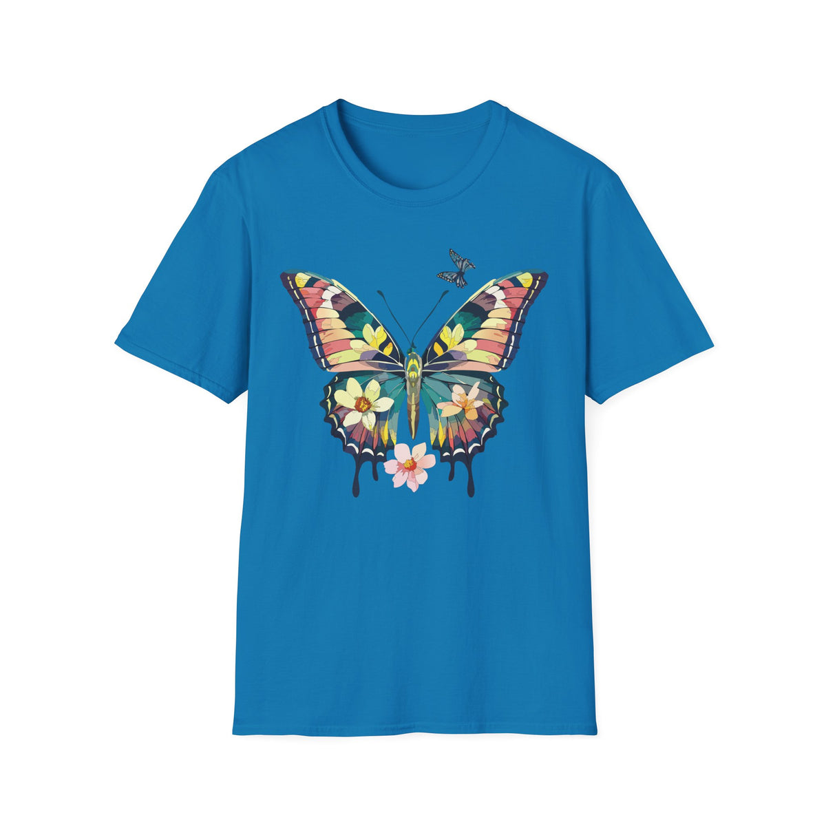 Butterfly Watercolor T-Shirt — Floral Drip Wings Graphic Tee Unisex 100 Cotton Gildan T-Shirt