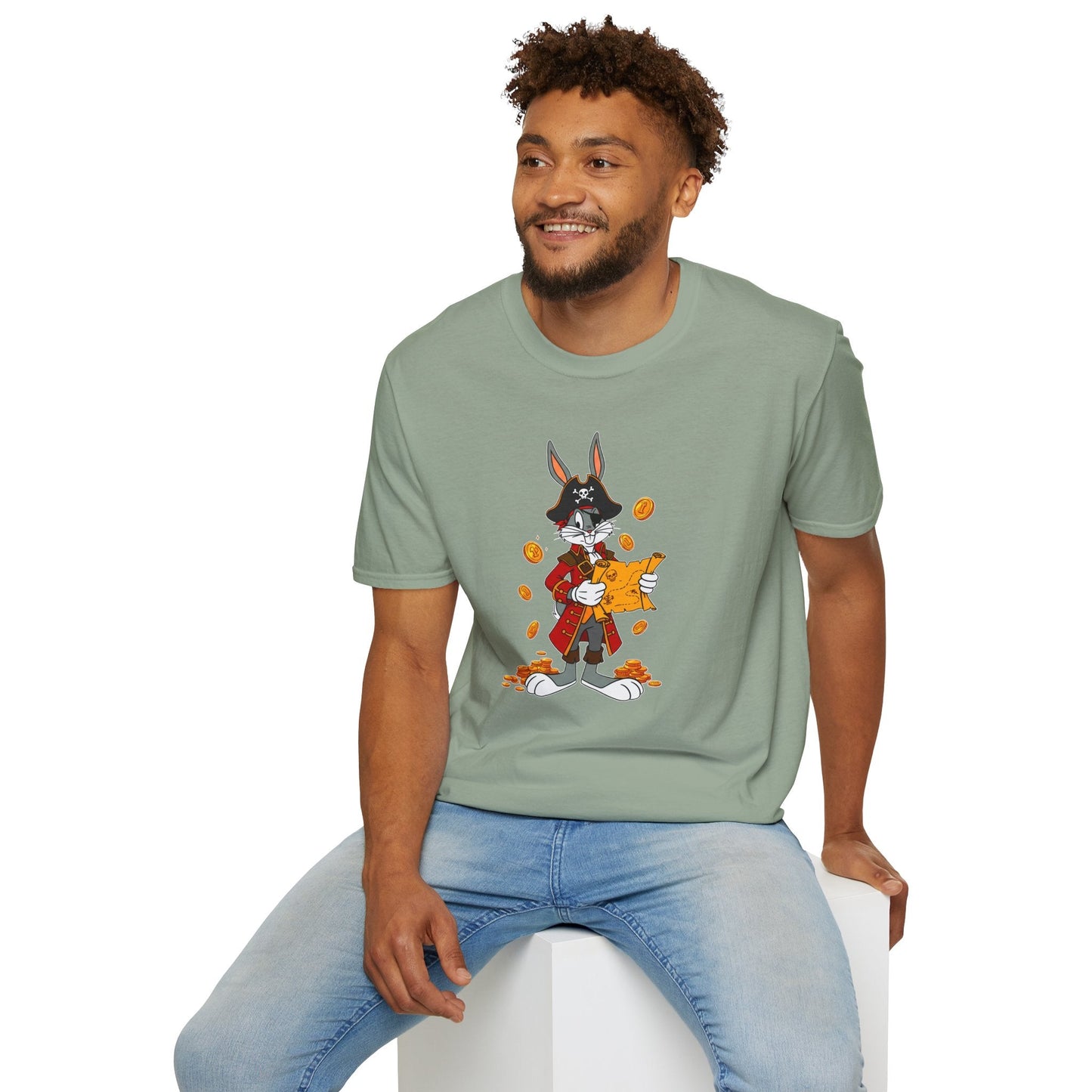 Cartoon Bunny Graphic Unisex Cotton Animal Animation Artwork Design Tee 30