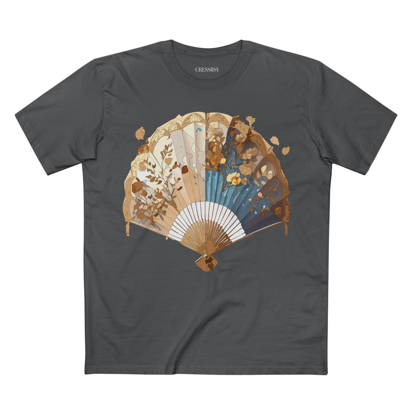 Antique Fan Graphic Design T-Shirt Unisex 100 Cotton Floral Carnival Artwork Tee 3
