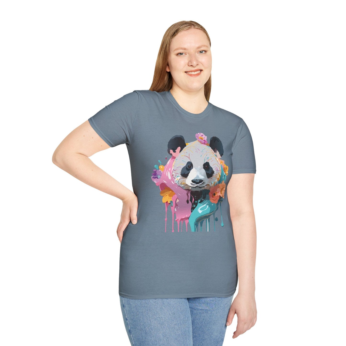Gildan Softstyle Panda Shirt Unisex T Shirt With Panda Animal Design 100 Percent Cotton Tee