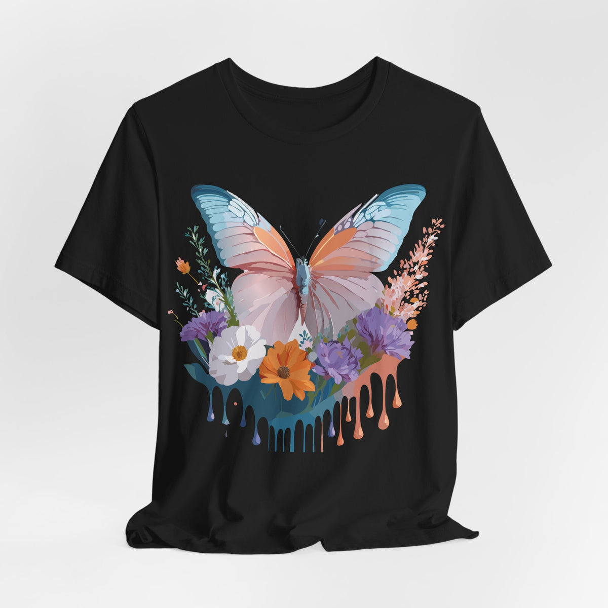 Butterfly Graphic Unisex Cotton Bella+Canvas Tee with Art Design n12