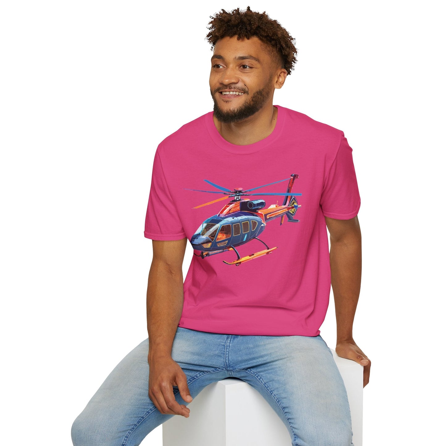 Chopper Helicopter Graphic Unisex Cotton Softstyle Short Sleeve Tee 4