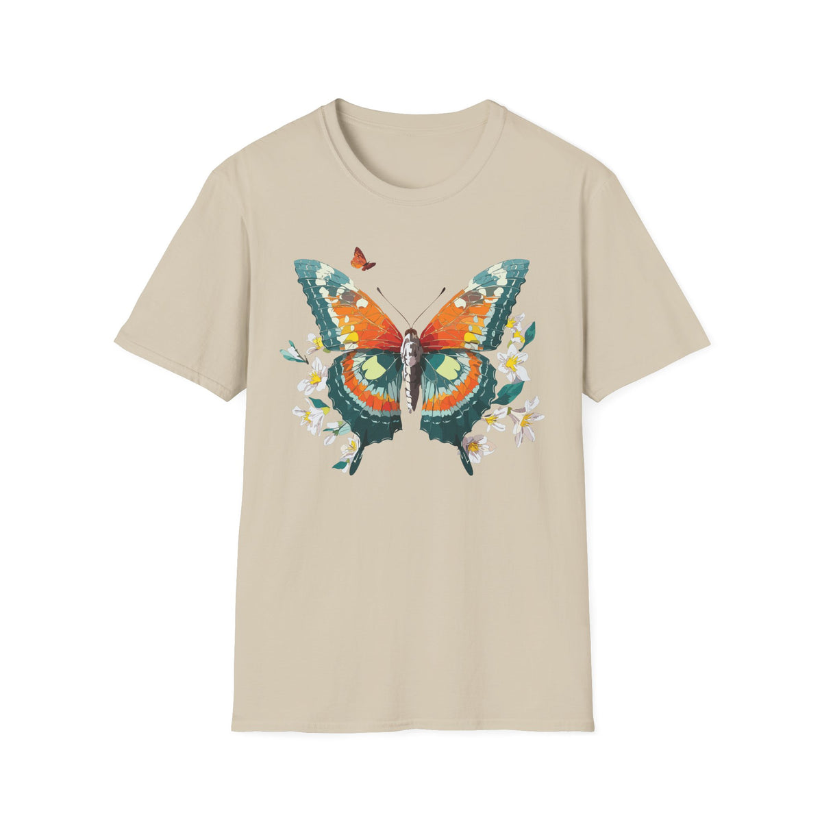 Colorful Watercolor Butterfly T-Shirt | Floral Graphic Tee Unisex 100 Cotton Gildan T-Shirt