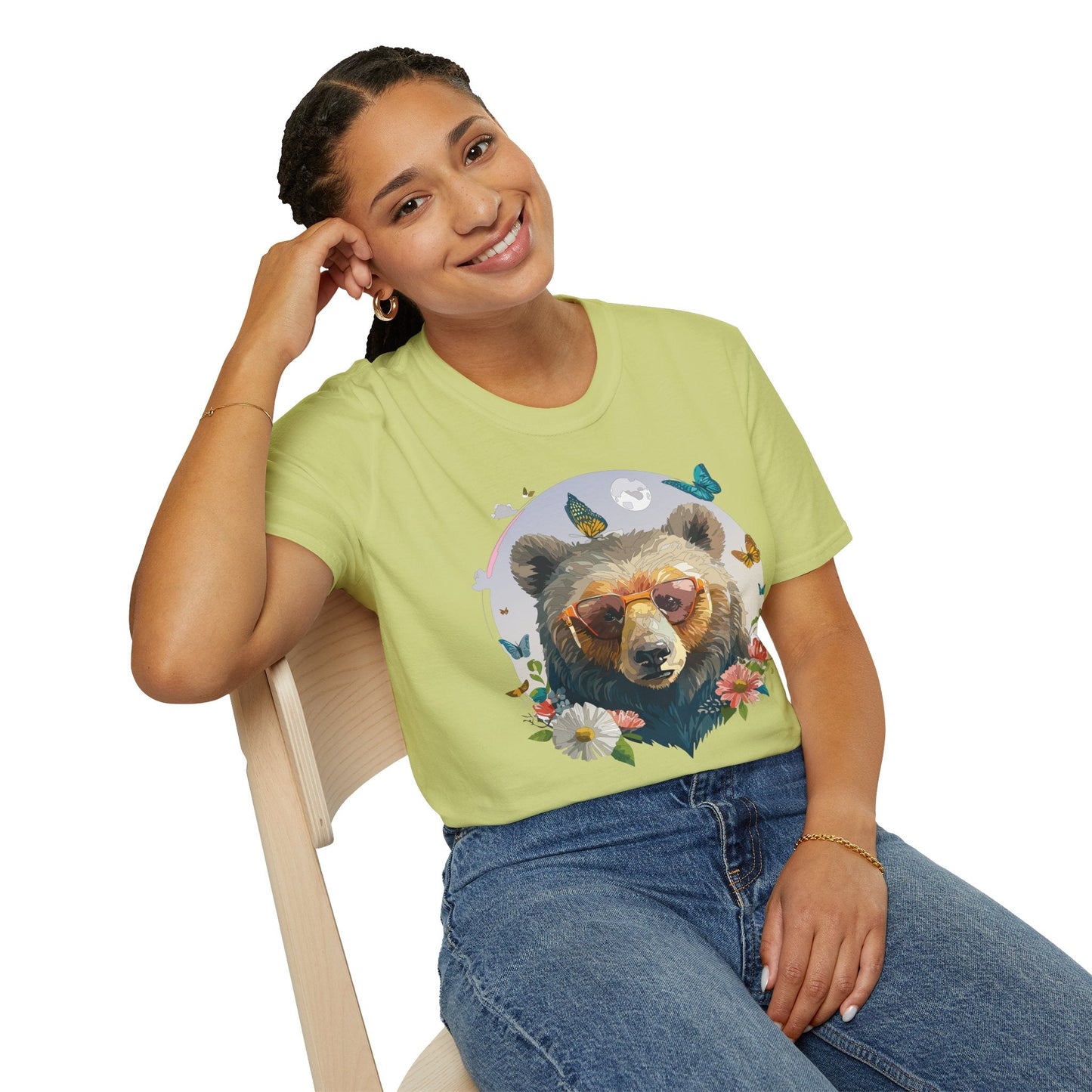 Bear T Shirt Unisex Softstyle Tee 100 Percent Ring Spun Cotton Gildan 64000 Comfortable Wear
