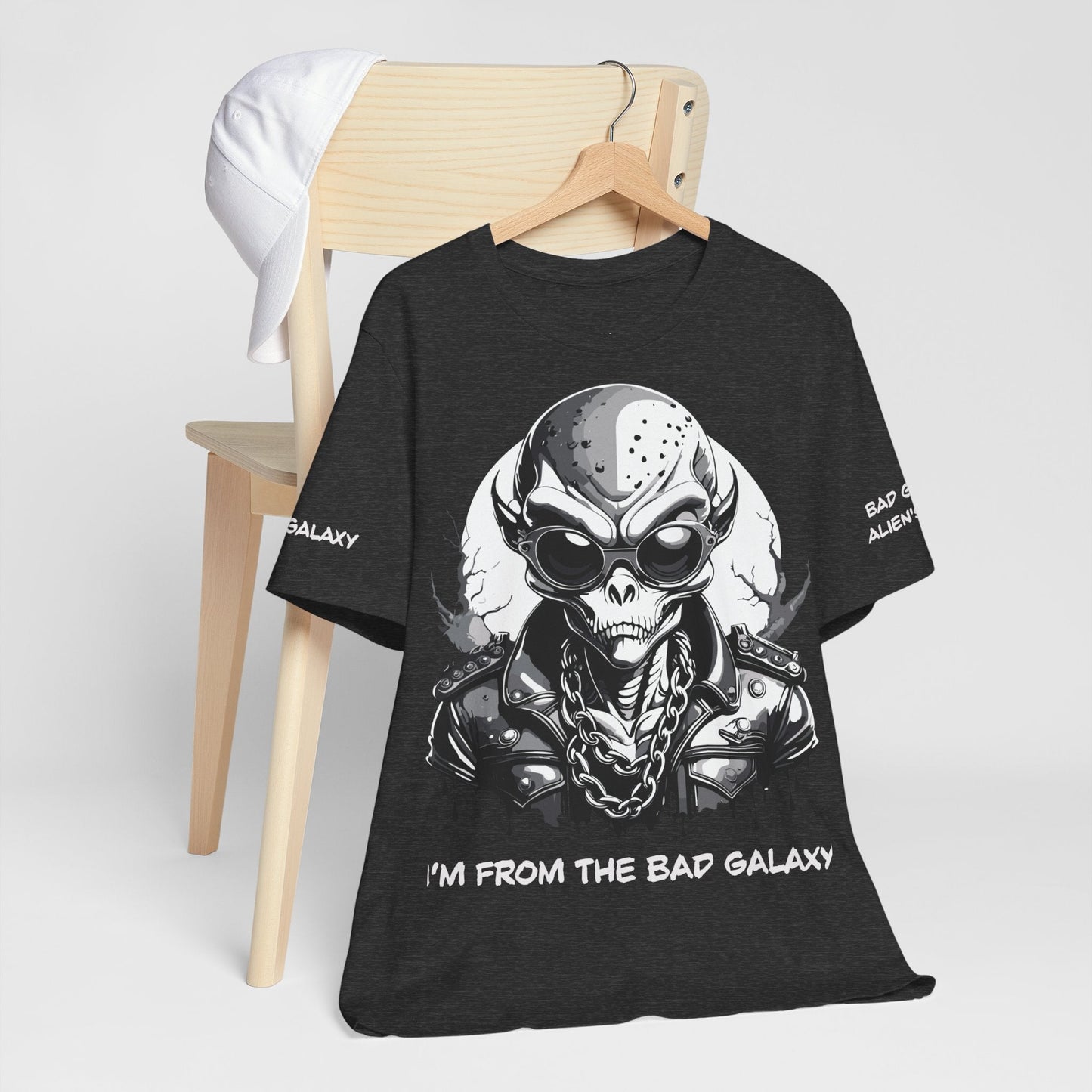 Alien Tee Shirt From Bad Galaxy 100 Percent Cotton Made to Order Eco Friendly Non Toxic Inks