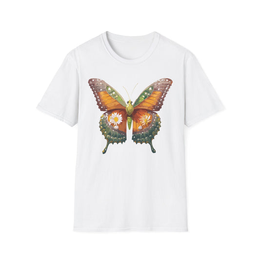 Butterfly T Shirt Unisex Monarch Shirt Gildan Softstyle 64000 100 Percent Ring Spun Cotton