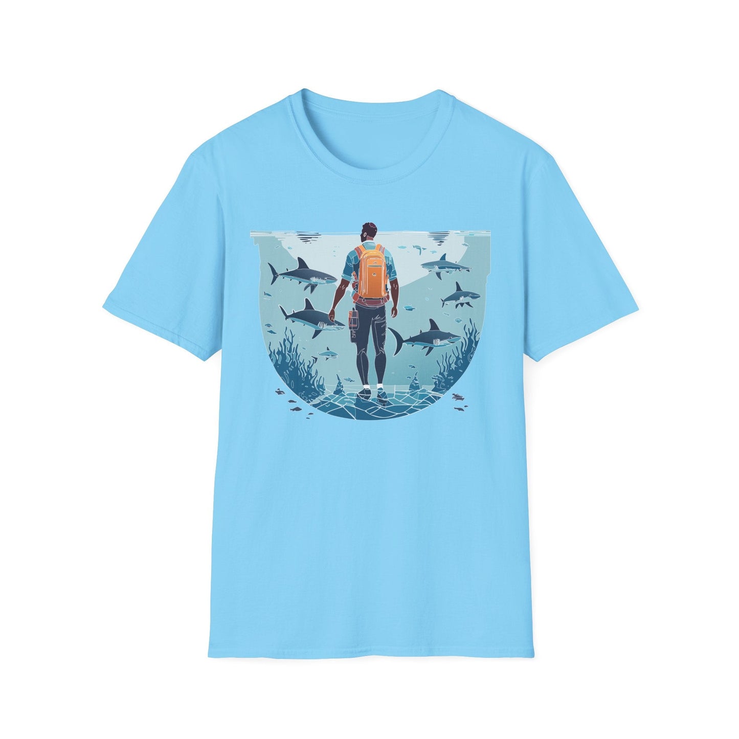 Ocean Tee Shirt Unisex Softstyle T Shirt With Ocean Art Design U Boat Theme Graphic Artwork Edition