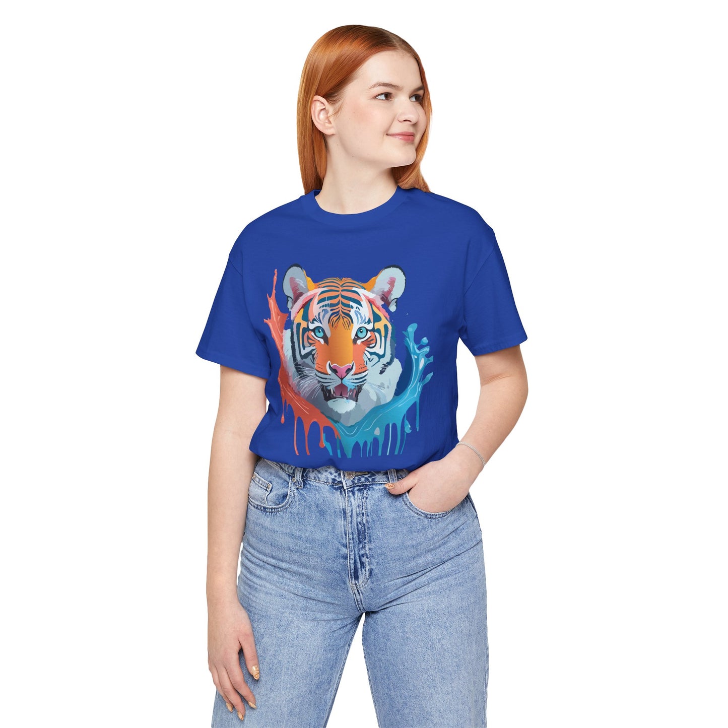 Unisex Tiger Tee, Animal Shirt, Tee Shirt with Tiger, Art T-Shirt, Animal Tees, Big Cat Shirt, Art Design T-Shirt 5