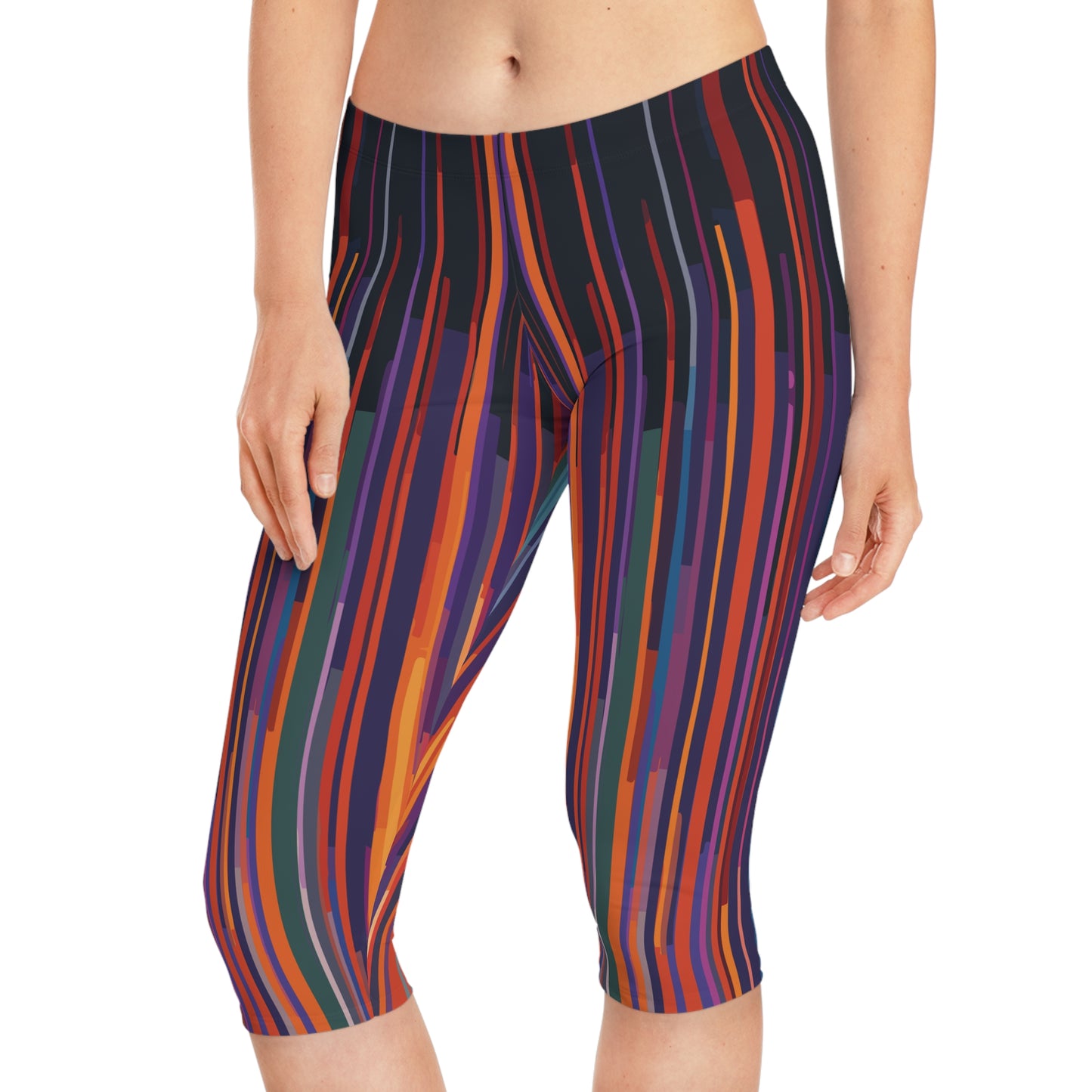 Stripes Capri Leggings - PPU BEST