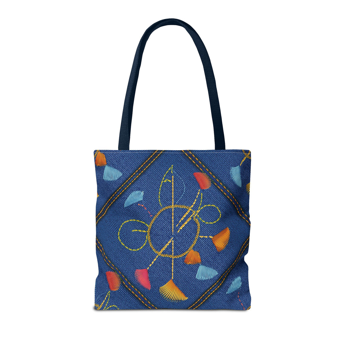 Diwali Graphic Denim Fabric Imitation Print Unisex Canvas Bag Poly Spun 3 Sizes Tote Bag 205-10