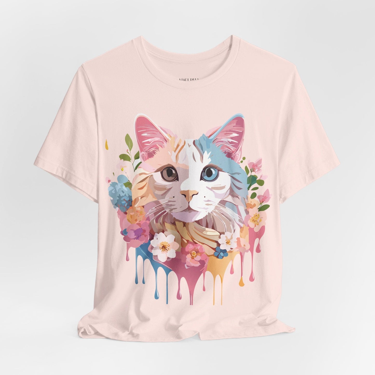 Cat Graphic Tee Unisex Short Sleeve Shirt With Adelpha Artwork