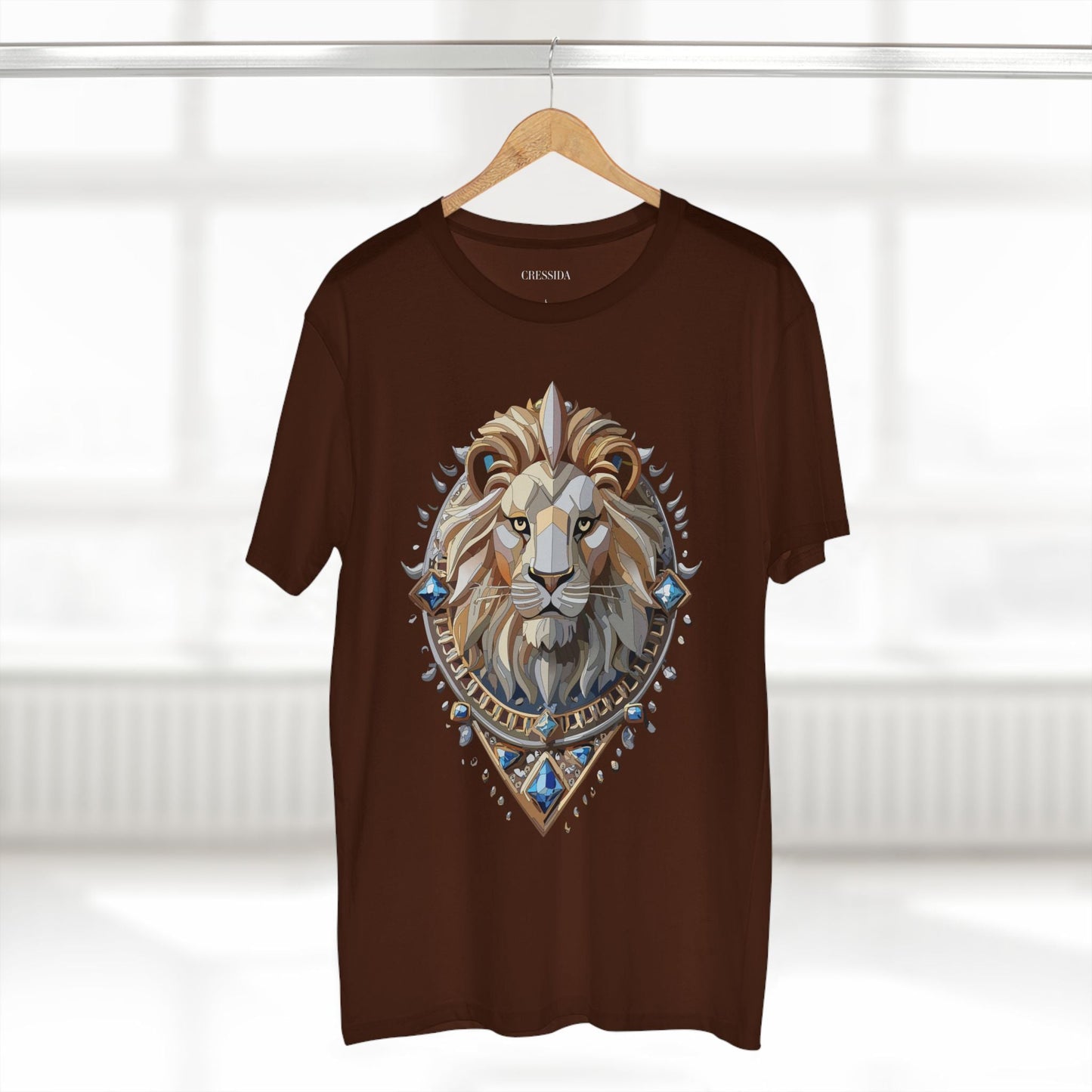 Lion Graphic Unisex 100 Cotton Tee With Unique Animal Golden Medallion Art Design 7