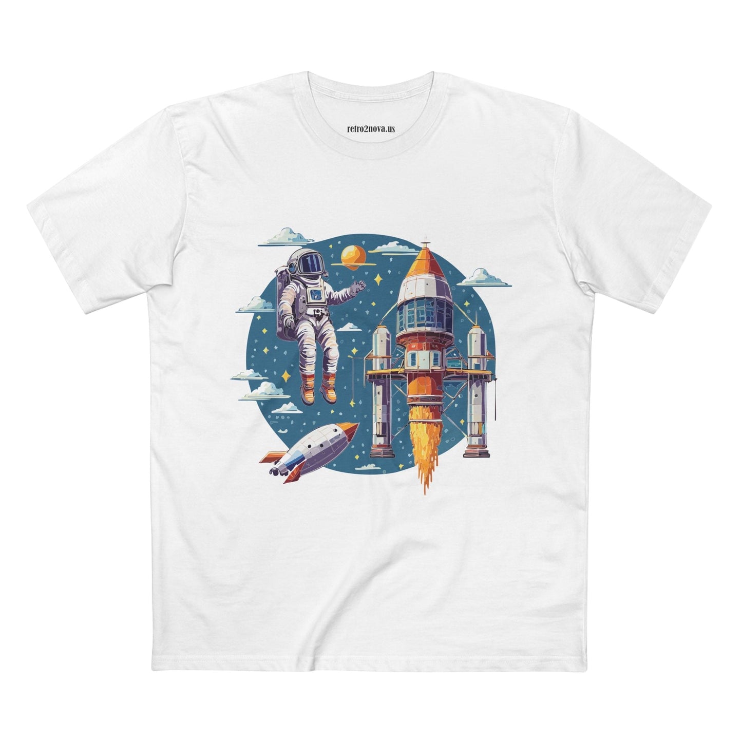 Cosmos Astronaut Shirt Unisex Premium Cotton Tee With Original Art Design Retro2Nova