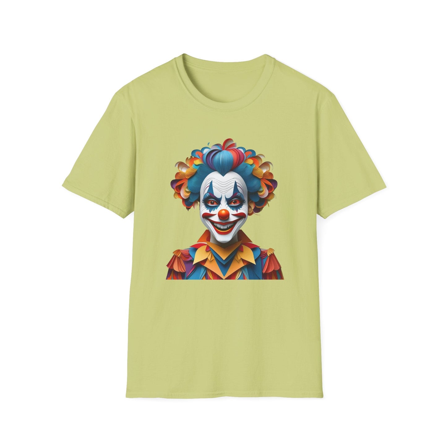Clown Shirt Unisex T Shirt Short Sleeve Funny Man Circus Tee Gildan Softstyle 64000
