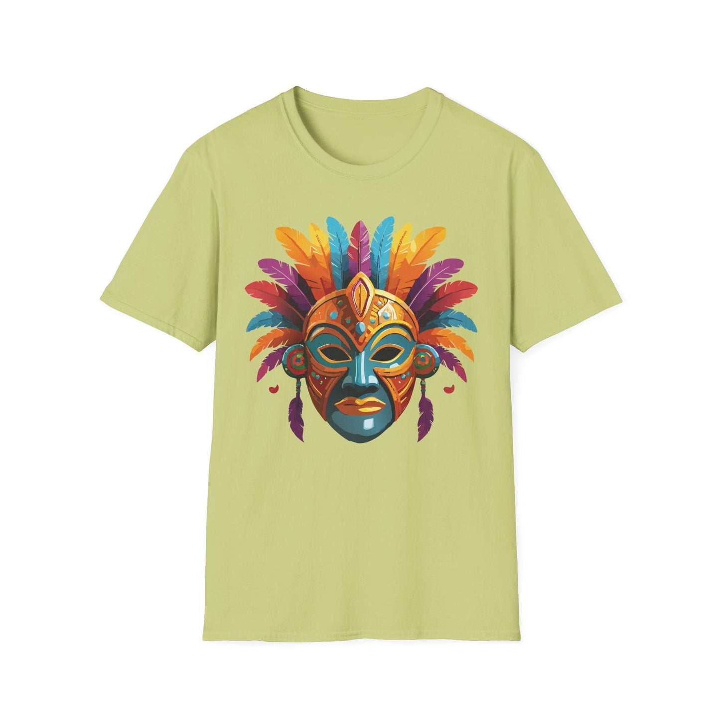 Unisex Gildan Mask T Shirt Softstyle 64000 With Art Design Lightweight Cotton Tee