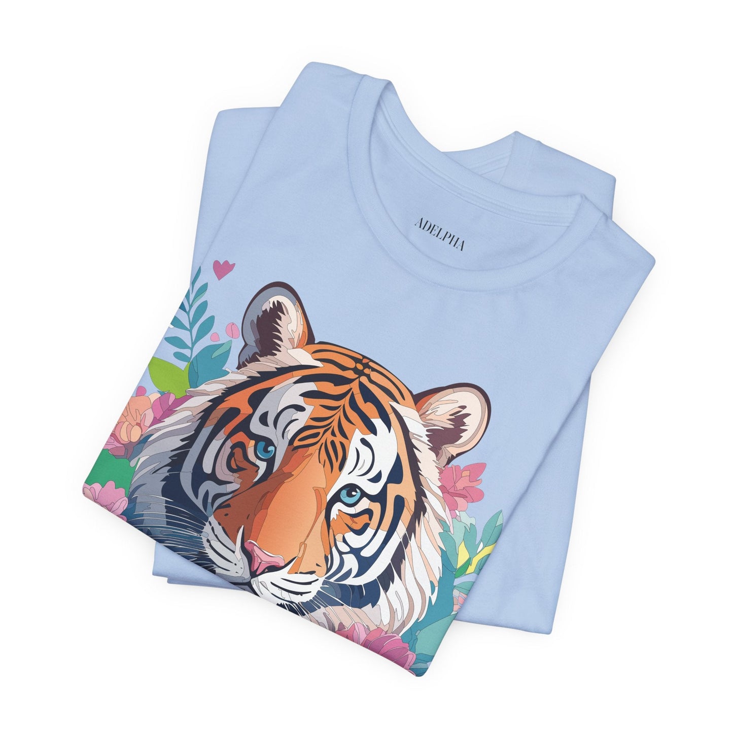 Tiger Graphic Tee Unisex Short Sleeve Shirt By Adelpha Art Design Vintage Inspired