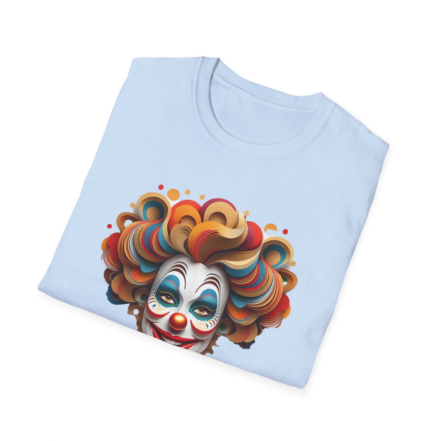 Unisex Clown Shirt Funny Man Circus Tee Short Sleeve Gildan Softstyle 64000 Cotton