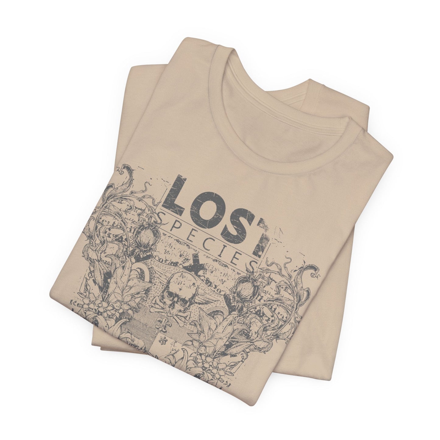 Lost Species Tee Floral Wildlife Illustration Rock Band T-Shirt A-7