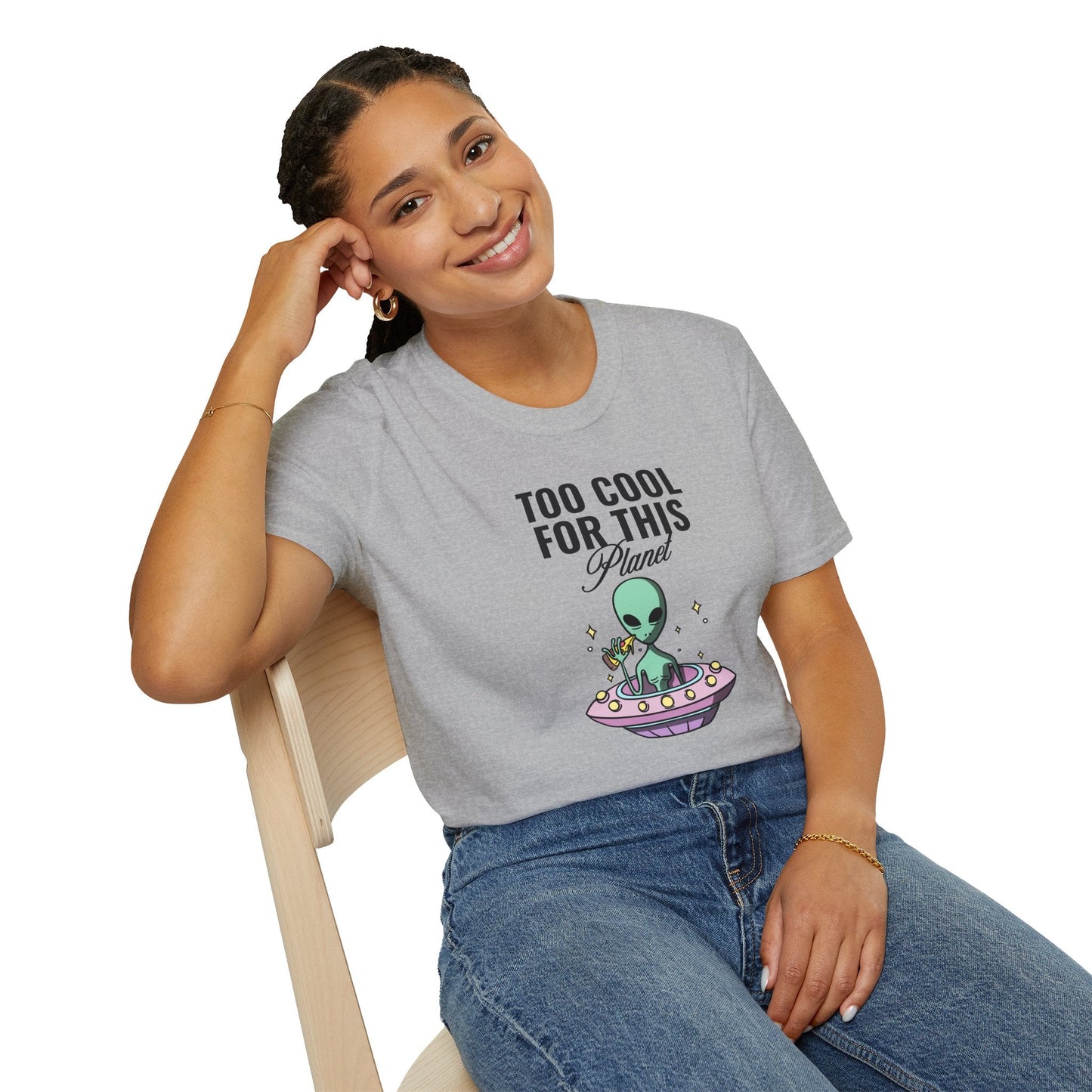 Alien UFO TShirt  Too Cool For This Planet Graphic Tee