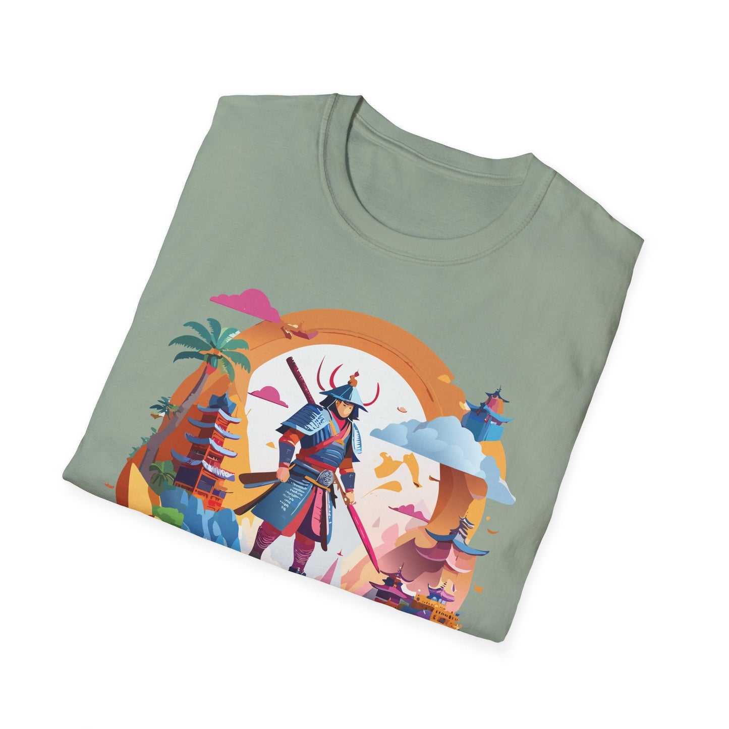 Samurai T Shirt Unisex Gildan Softstyle 64000 100 Percent Ring Spun Cotton Lightweight Tee