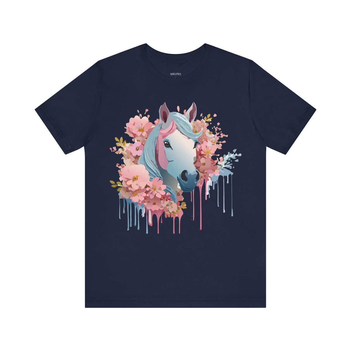 Horse Graphic Unisex Cotton Bella+Canvas Tee with Art Animal Design e34