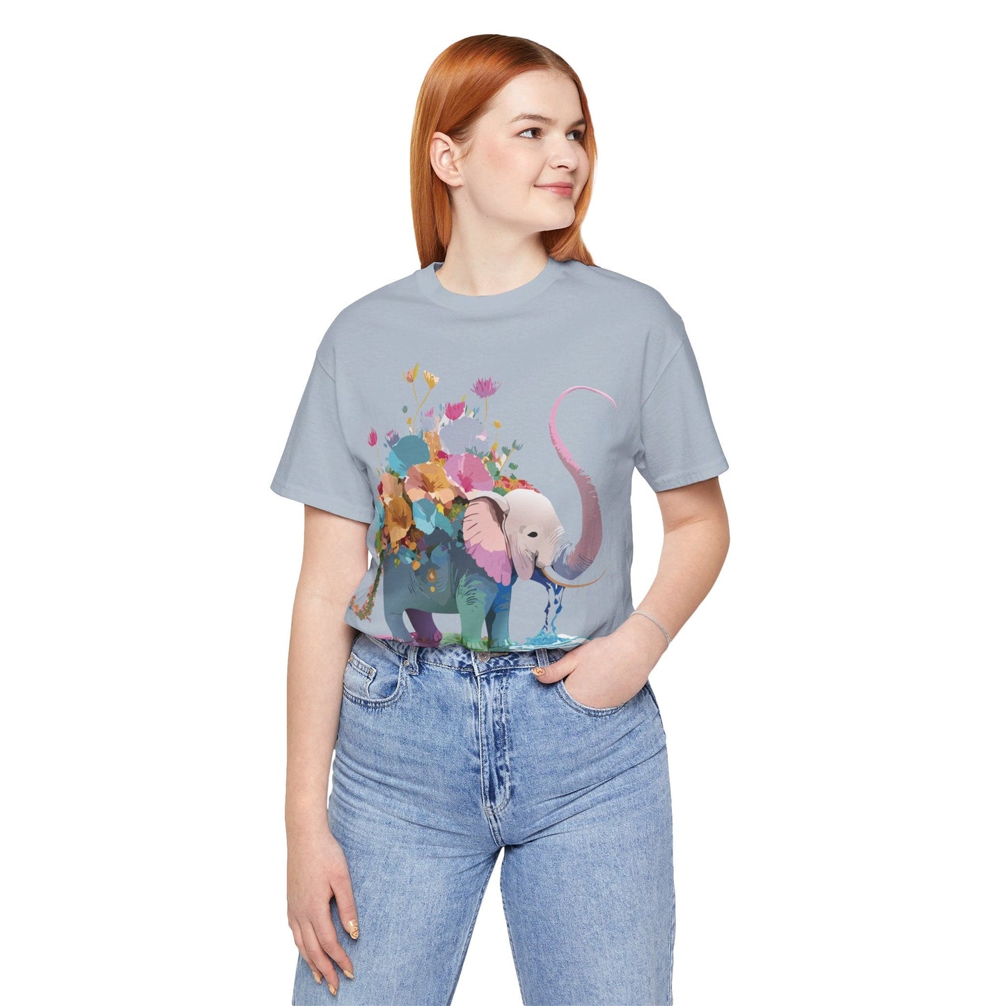 Adelpha Elephant Graphic Tee Unisex Short Sleeve Vintage Inspired Art Design Shirt