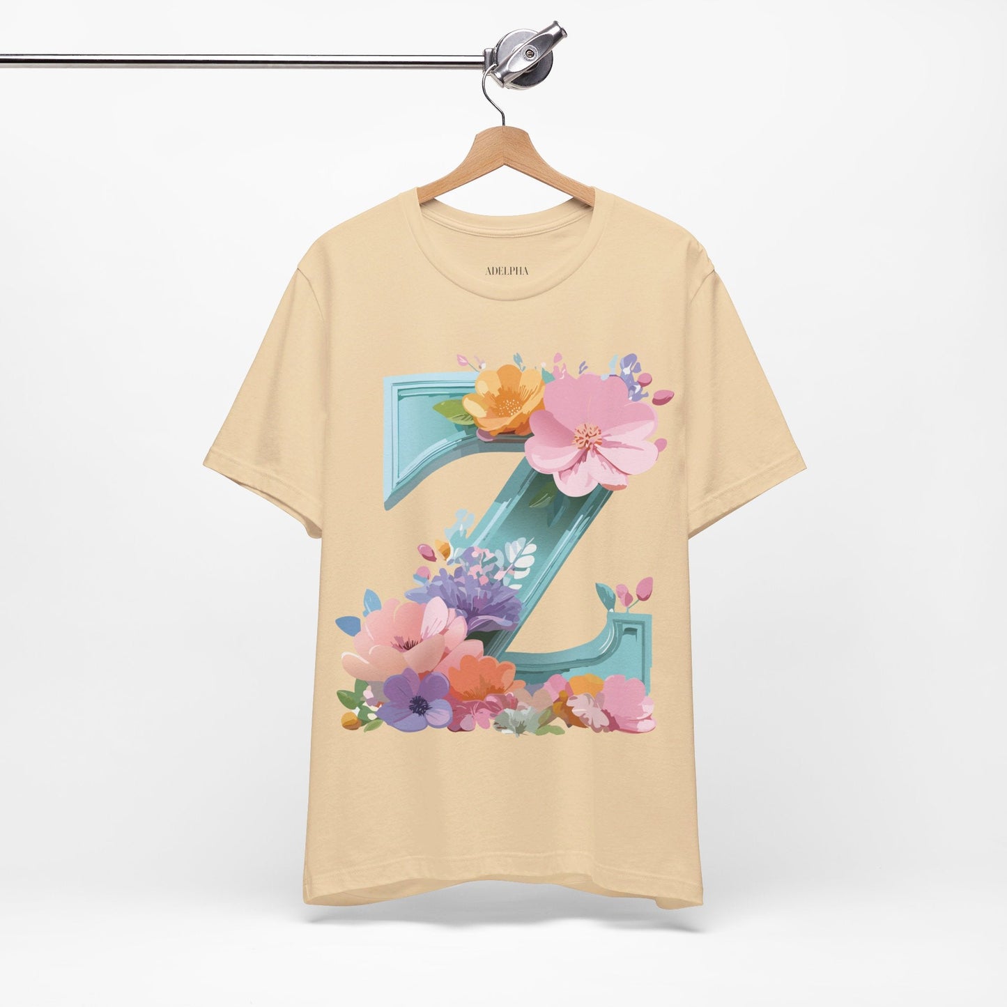 Letter Z Shirt Graphic Tee Unisex Jersey Short Sleeve Premium Vintage Inspired Artwork Adelpha
