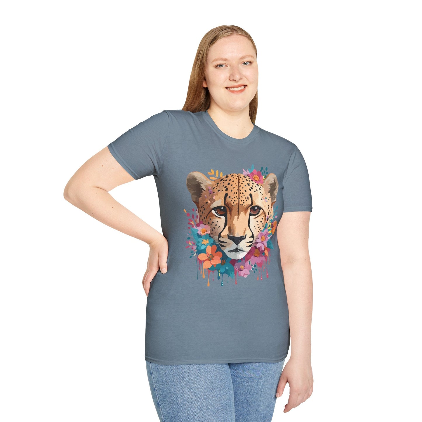 Cheetah Print Unisex Softstyle Tee Gildan 64000 Cotton Short Sleeve Shirt