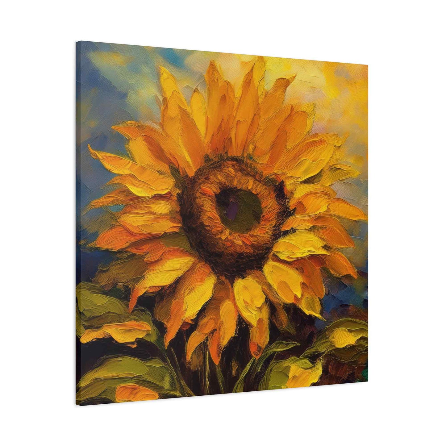 Sunflower Print Canvas, Flower Oil Paint Print 20x20, 24x24, 30x30, 32x32, 36x36, Floral Art Design Print Non-Frame MC-26