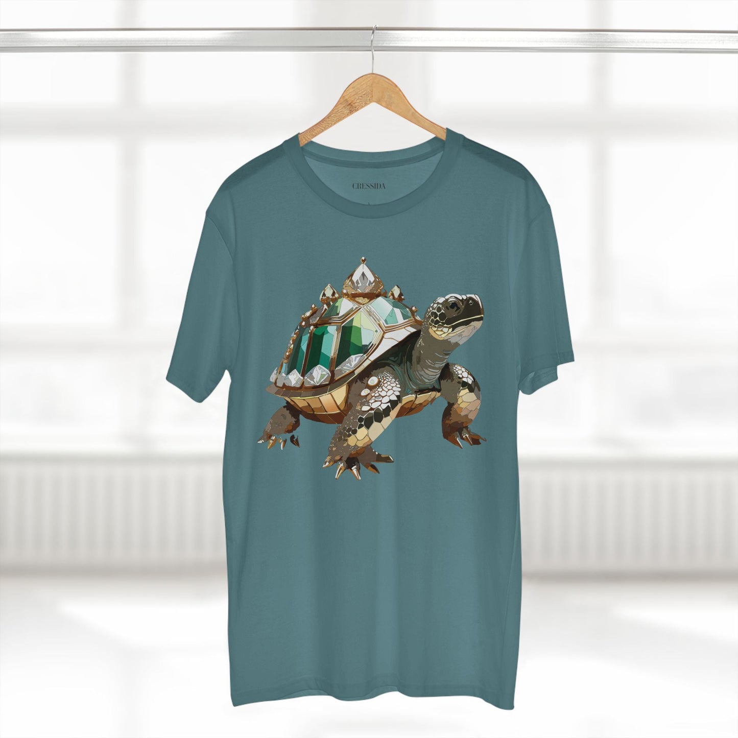 Turtle Graphic Unisex 100 Cotton Tee With Unique Animal Golden Medallion Art Design 32