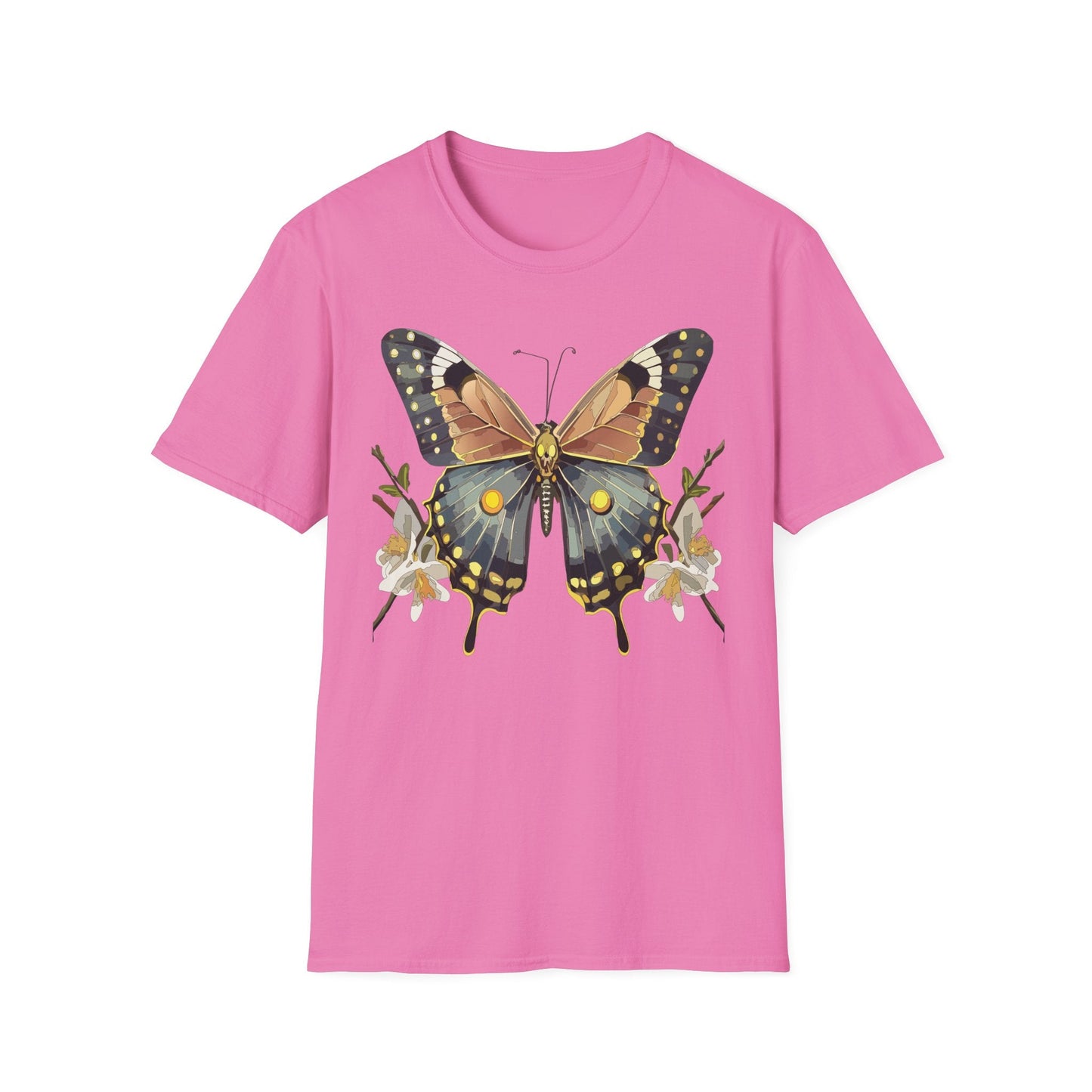 Butterfly Shirt Unisex Gildan Softstyle T Shirt Monarch Butterfly Tee 100 Percent Ring Spun Cotton