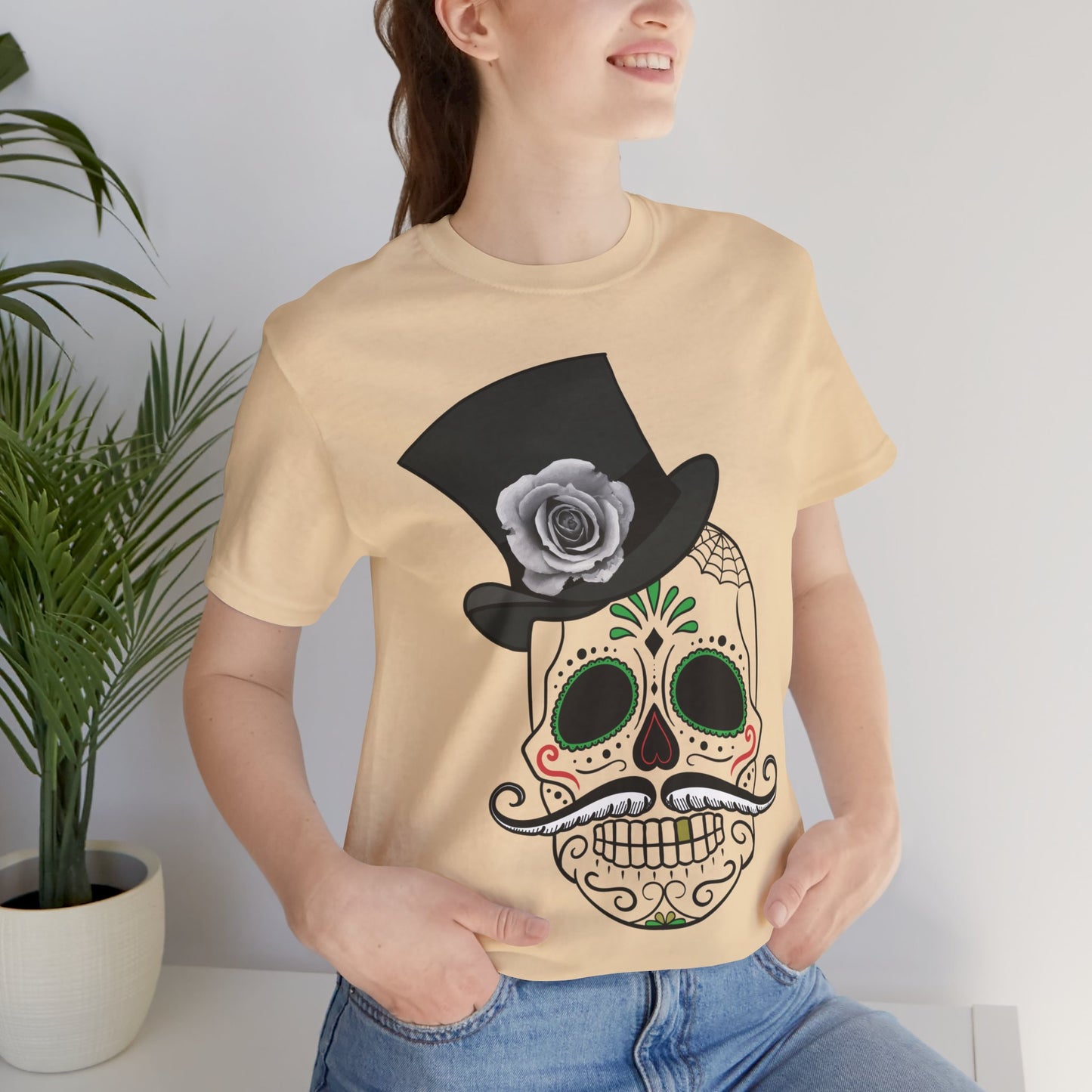 Unisex-T-Shirt aus Baumwolle mit Totenkopf